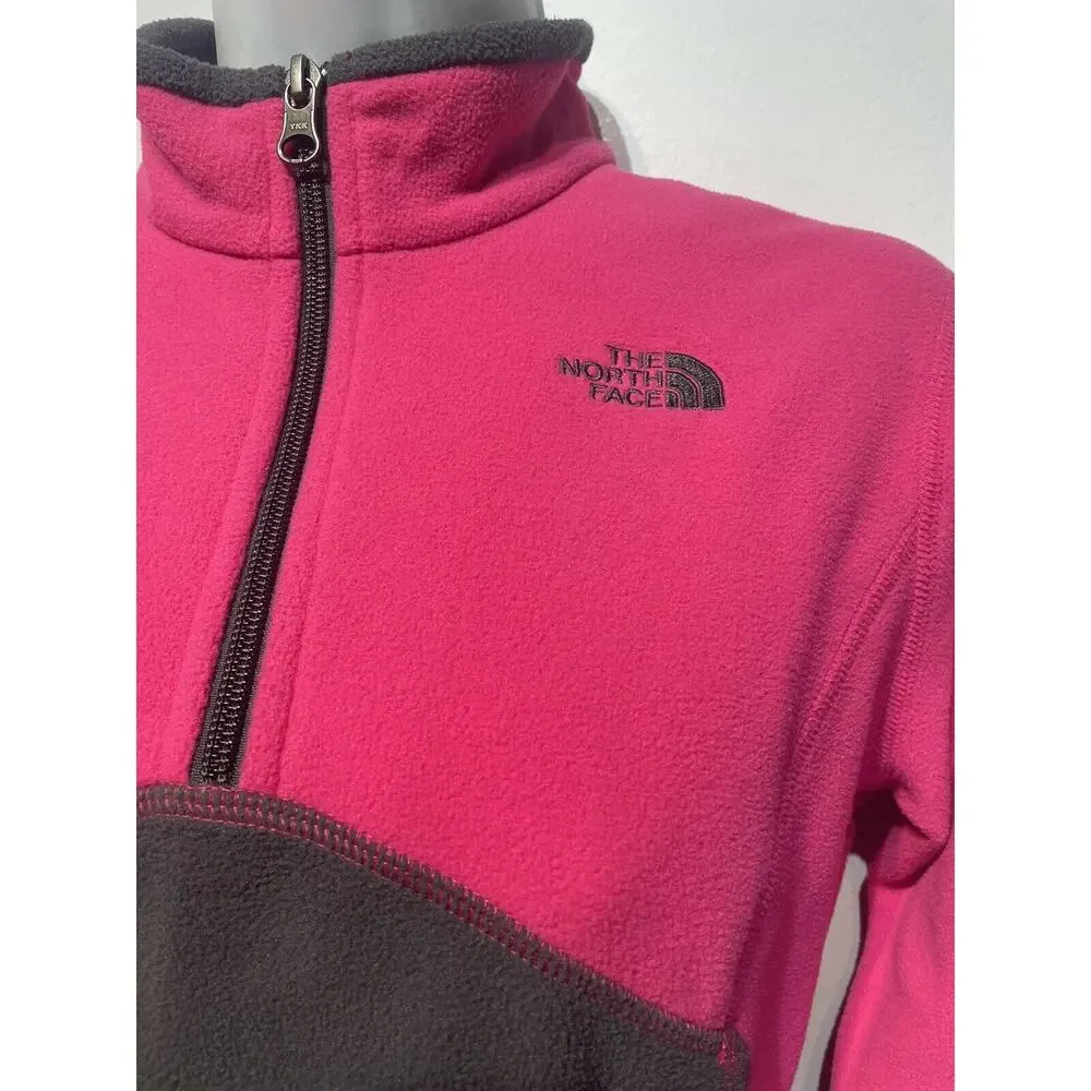 the north face Pink gray kids fleece Pullover L